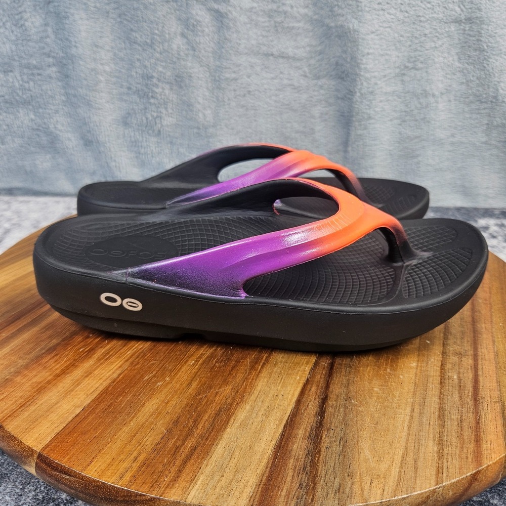 OOFOS OOlala Luxe Recovery Sandals Womens 5 Puple Orange Flip Flop Comfort Thong